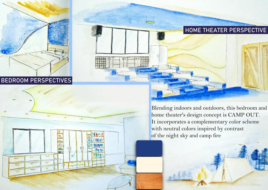 Bedroom and Home Theater Perspective (2017)