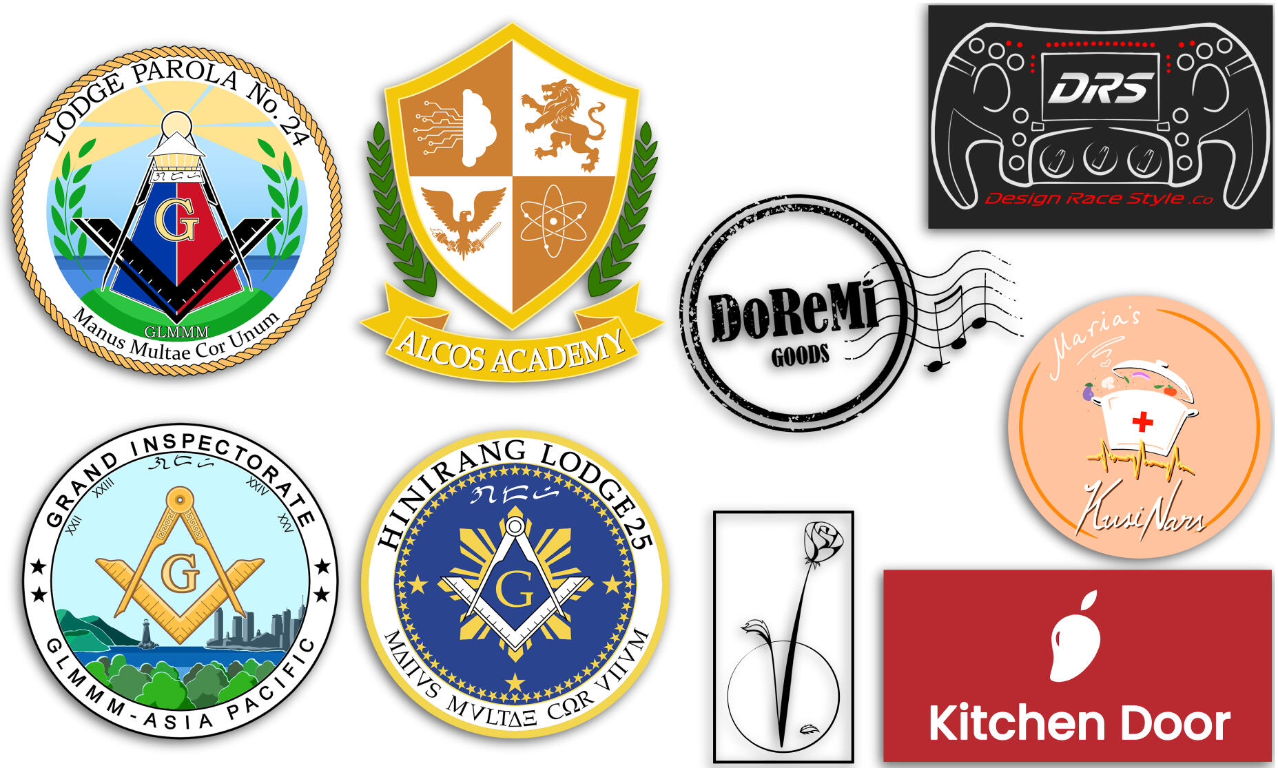 Commissioned Logo Designs for Mason Groups and Small Businesses (2021-2022)